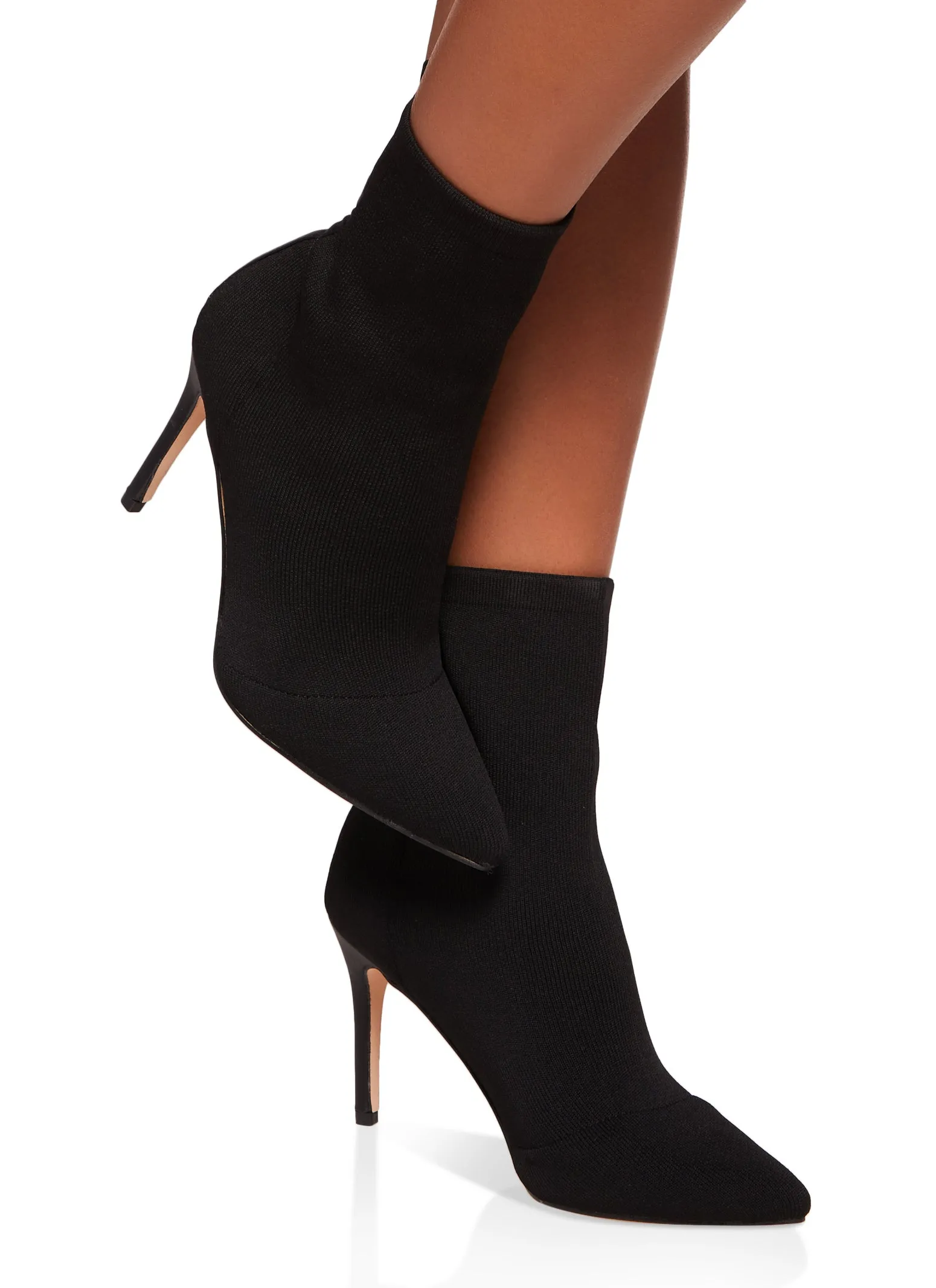 Pointed Toe Stiletto Sock Boots sold by Rainbow