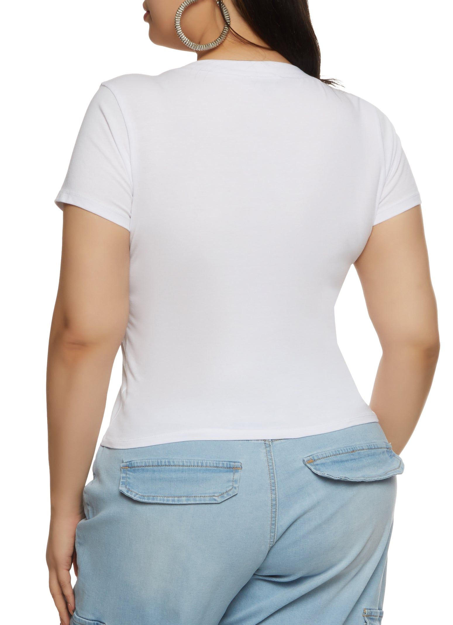 Plus Size V Neck Basic Tee sold by Rainbow product image thumbnail 2