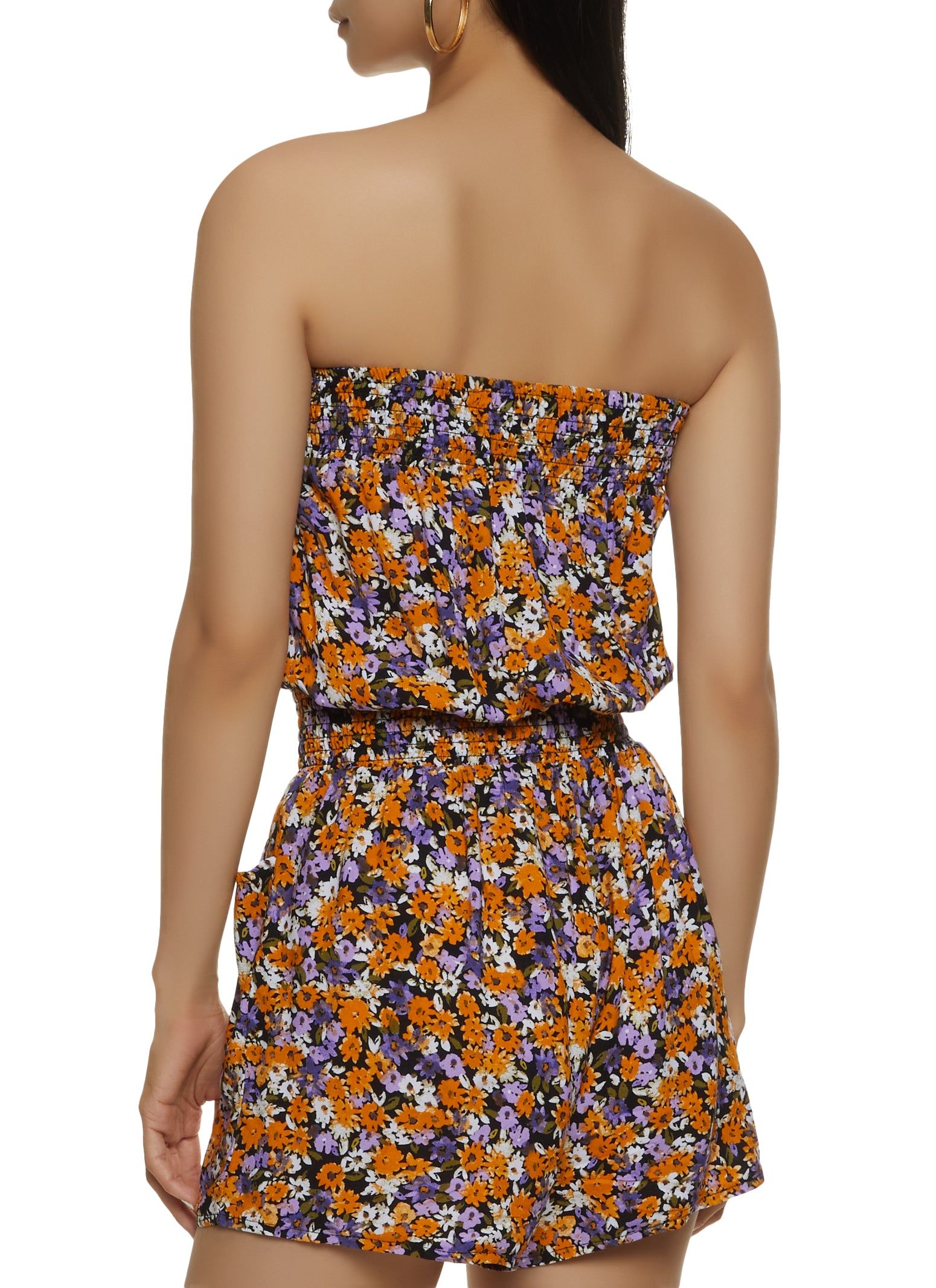 Smocked Waist Floral Print Romper sold by Rainbow product image thumbnail 2