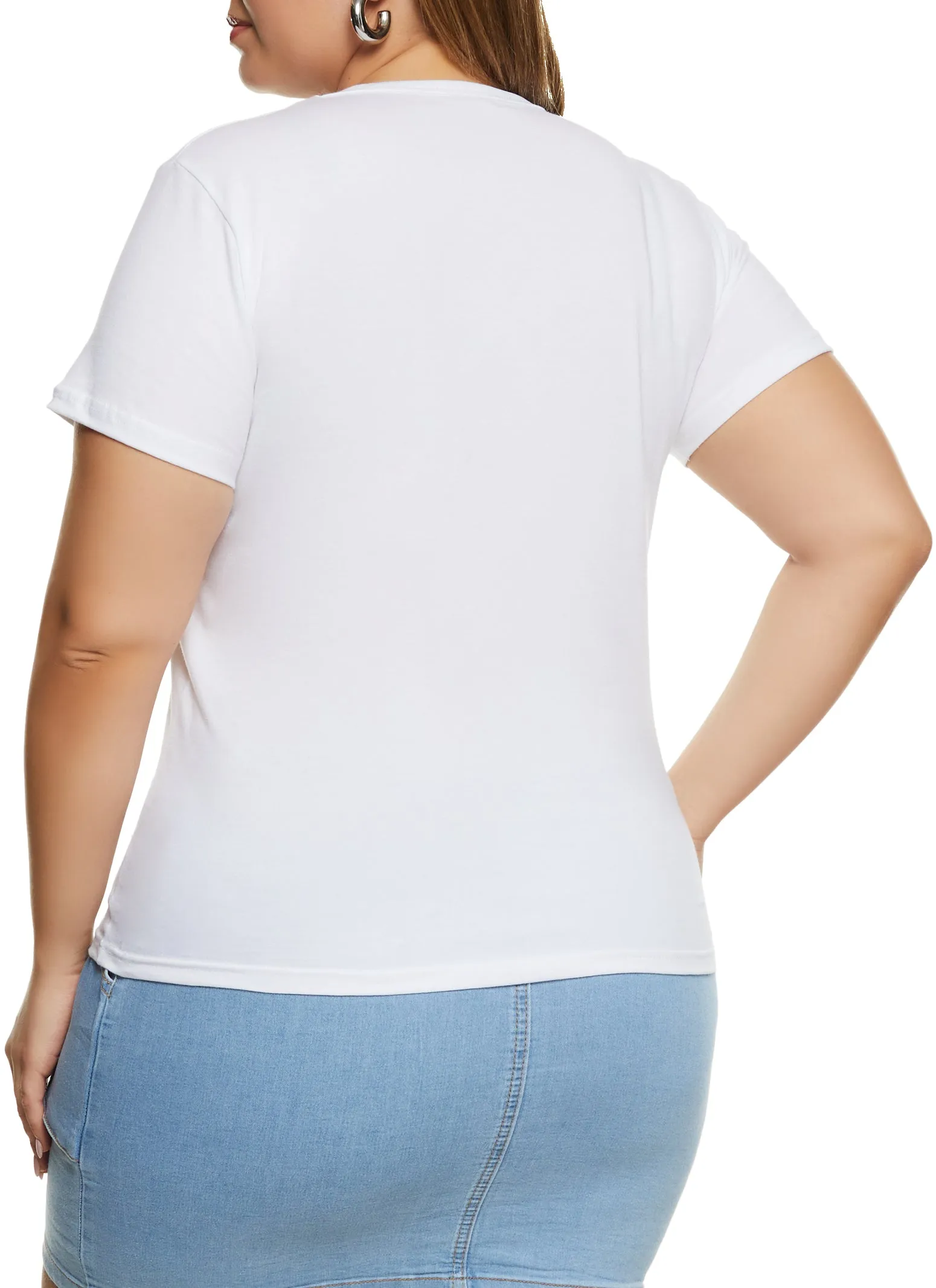 Plus Size Basic Laser Cut T Shirt sold by Rainbow product image thumbnail 3