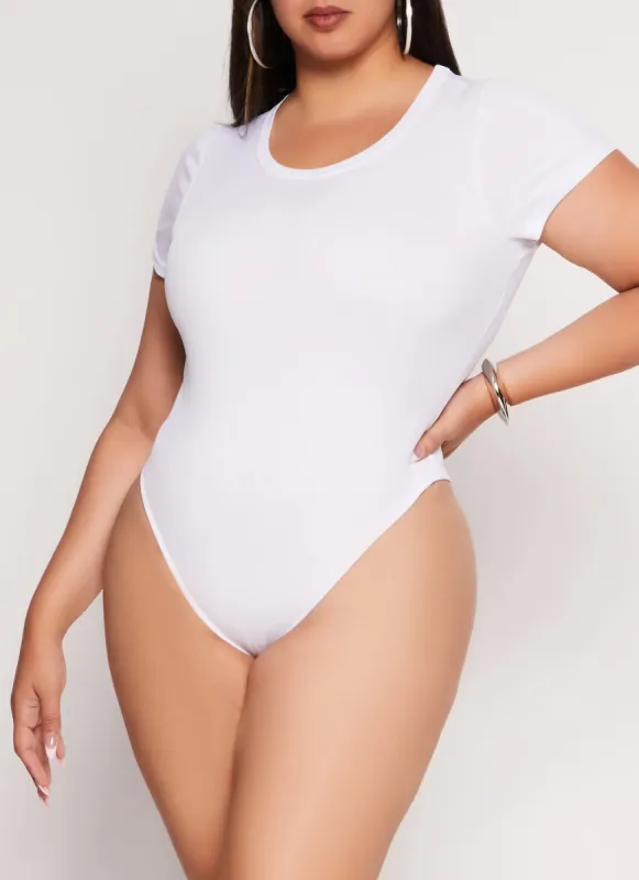 Plus Size Daisy Ribbed Crew Neck Bodysuit sold by Rainbow