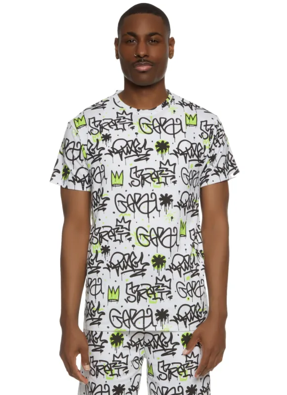 Mens Graffiti Print Tee sold by Rainbow