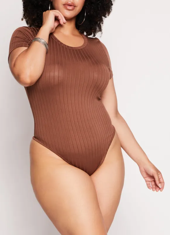 Plus Size Daisy Ribbed Knit Bodysuit sold by Rainbow