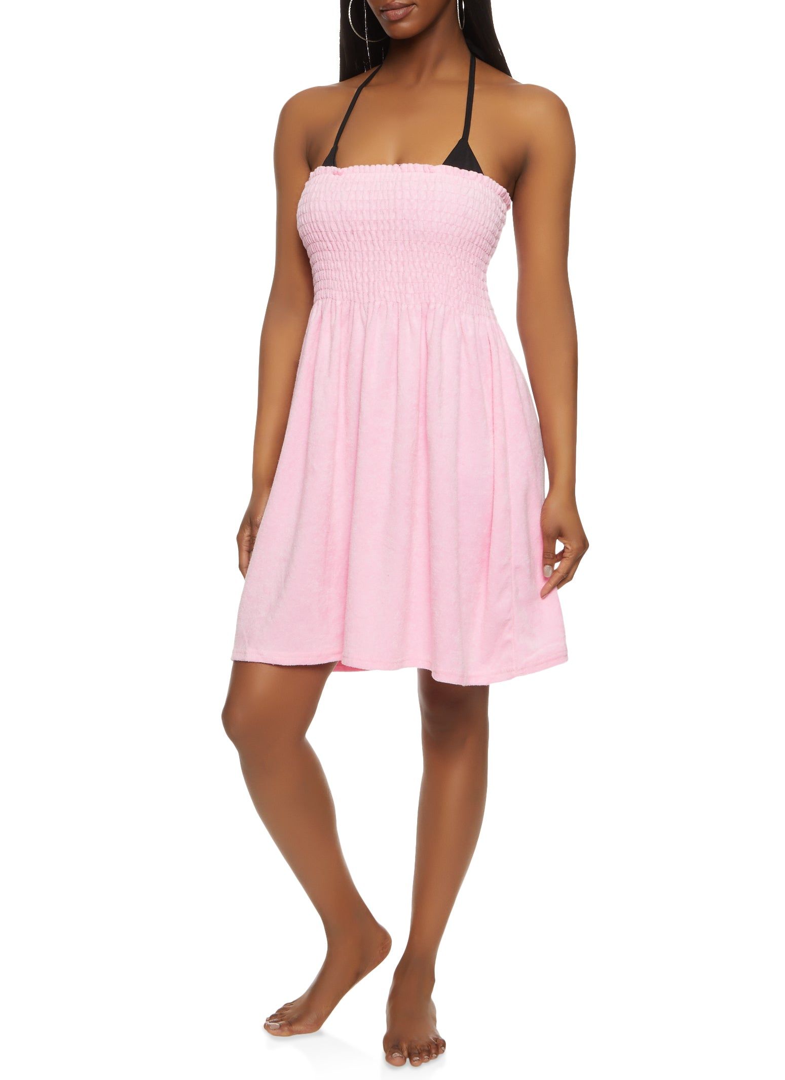 Terry Cloth Smocked Strapless Cover Up Dress sold by Rainbow product image thumbnail 2