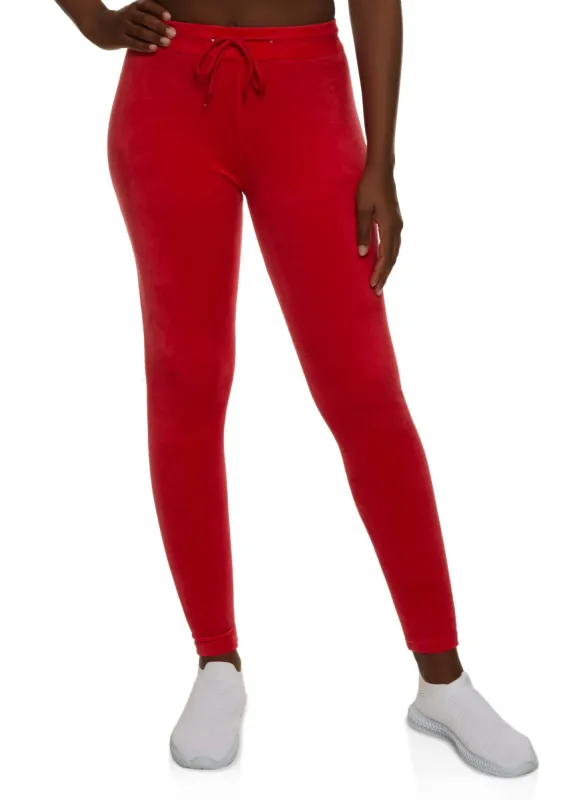 Velour Drawstring Leggings sold by Rainbow