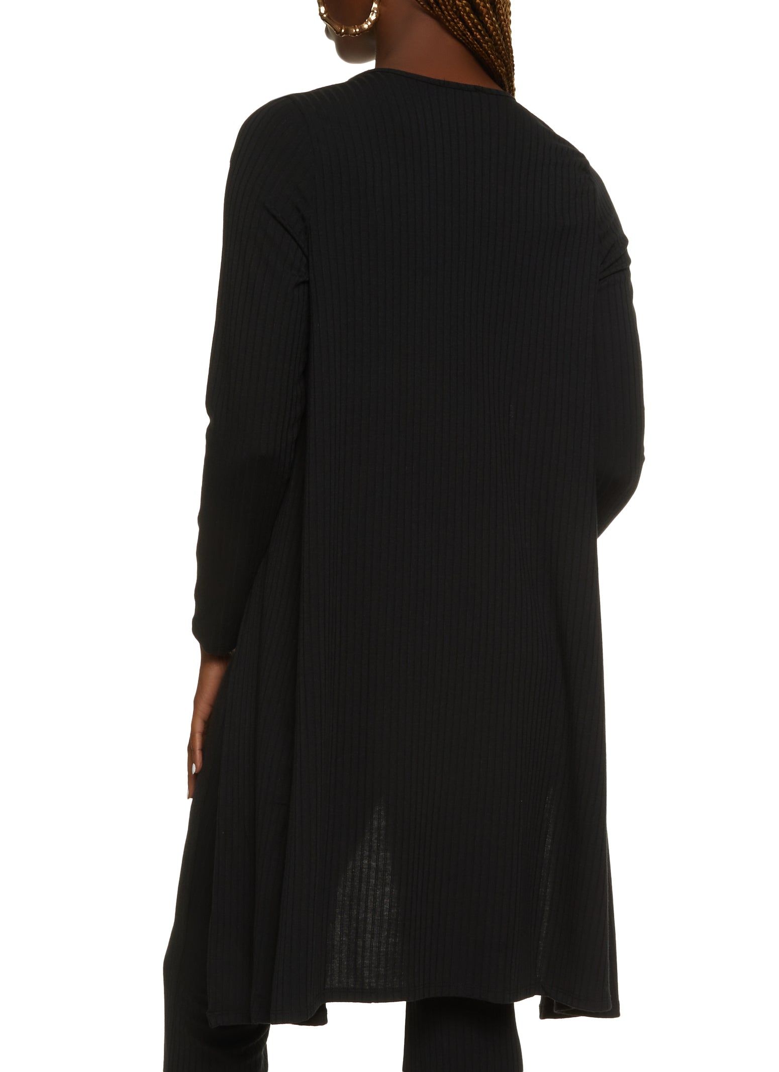 Ribbed Knit Cropped Tank Top and Duster Set sold by Rainbow product image thumbnail 3