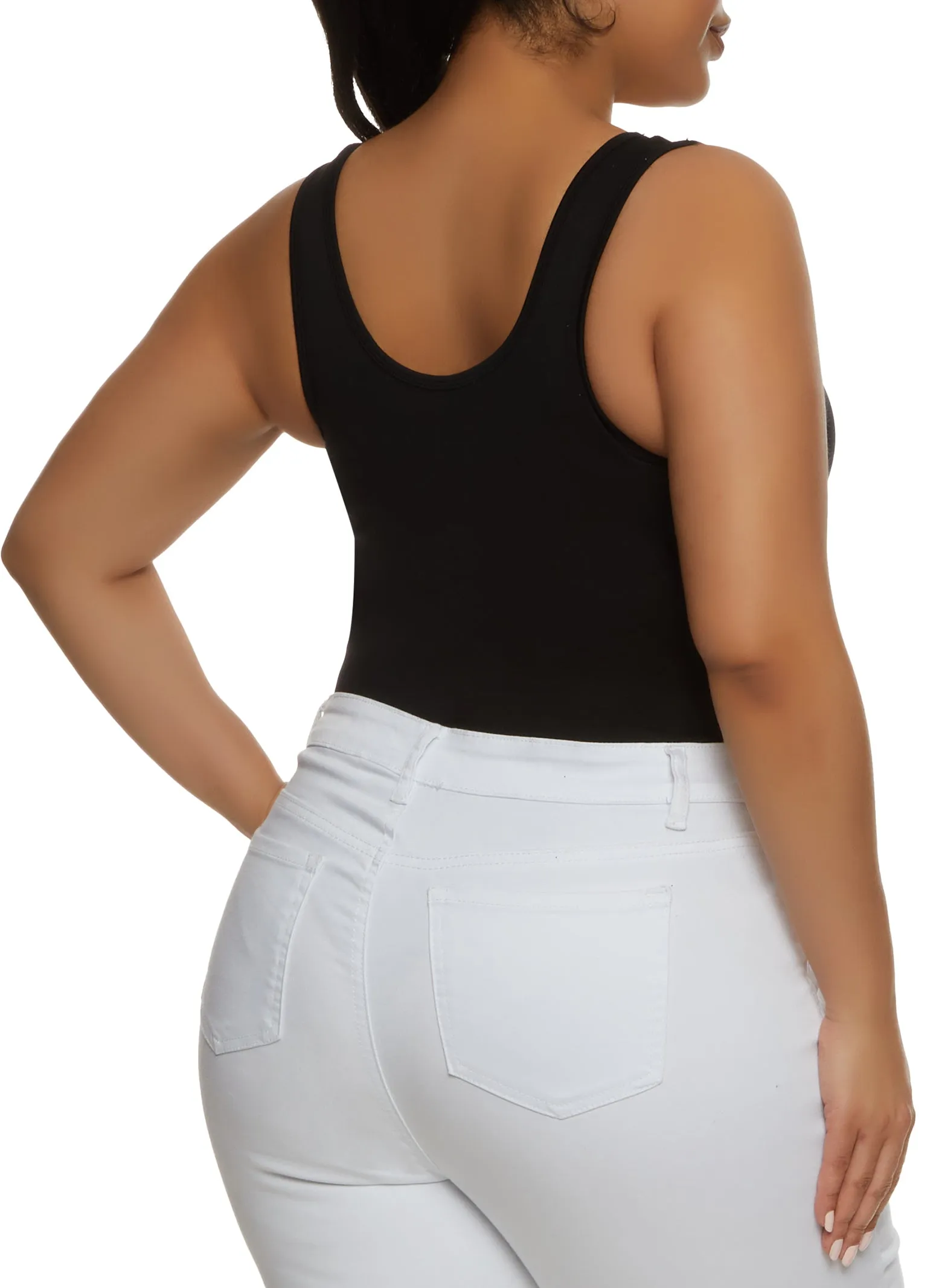 Plus Size Seamless Square Neck Tank Bodysuit sold by Rainbow product image thumbnail 3