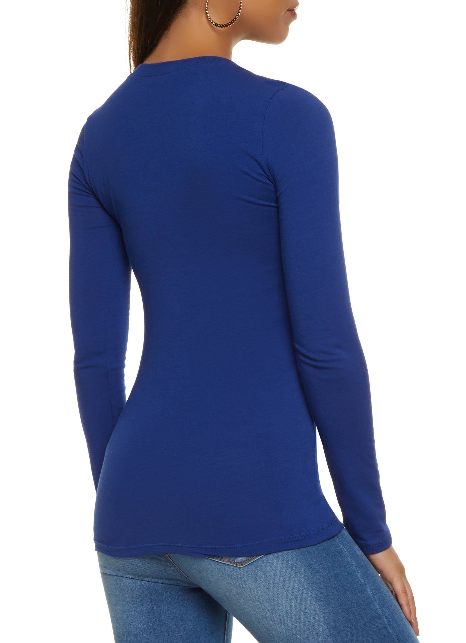 Basic Crew Neck Long Sleeve Tee sold by Rainbow product image thumbnail 2