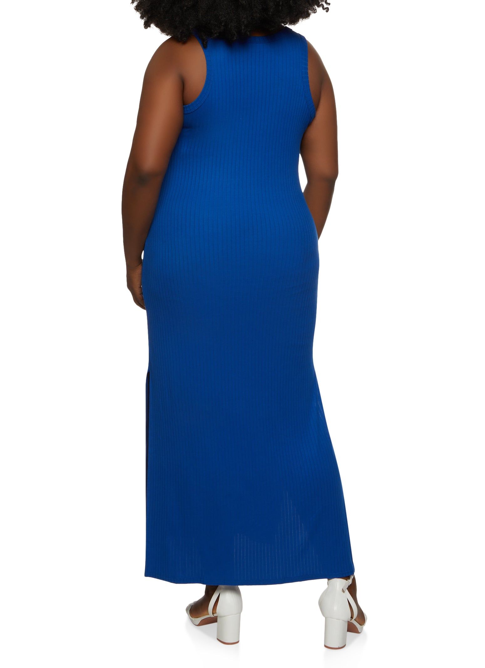 Plus Size Ribbed Side Slit Maxi Tank Dress sold by Rainbow product image thumbnail 3