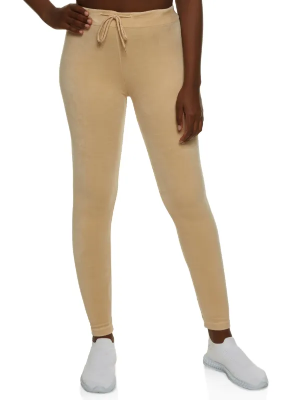 Velour Drawstring Leggings sold by Rainbow
