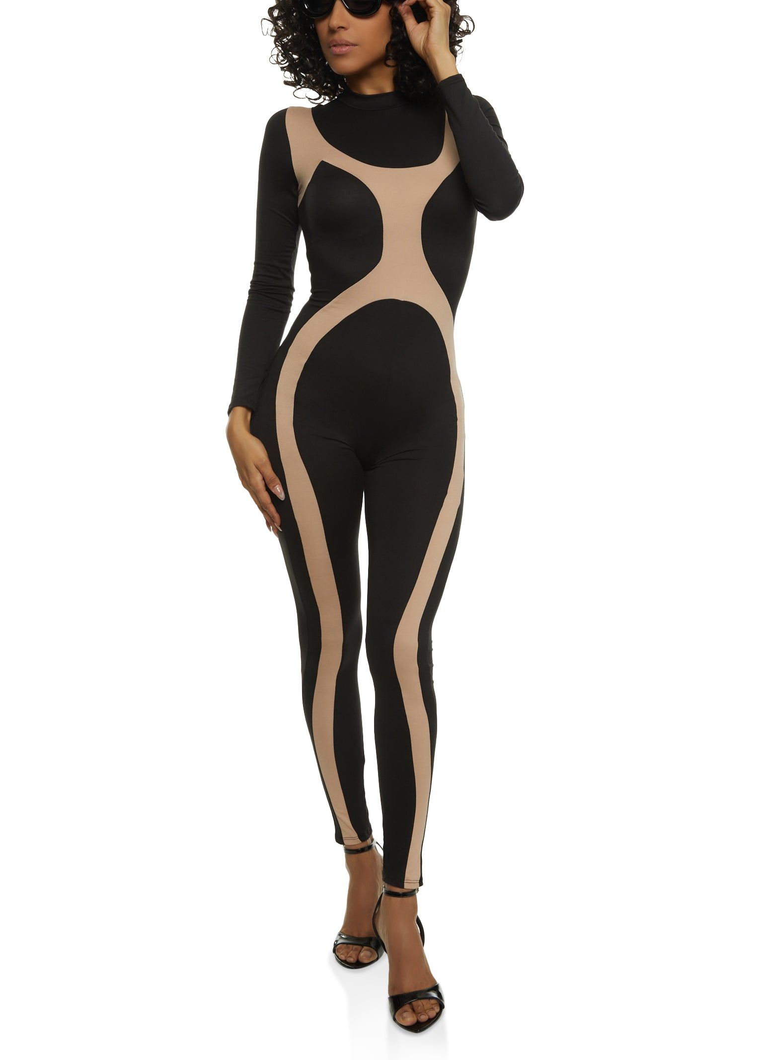 Contrast Mock Neck Catsuit sold by Rainbow product image thumbnail 2