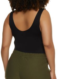 Plus Size Seamless Scoop Neck Bodysuit sold by Rainbow