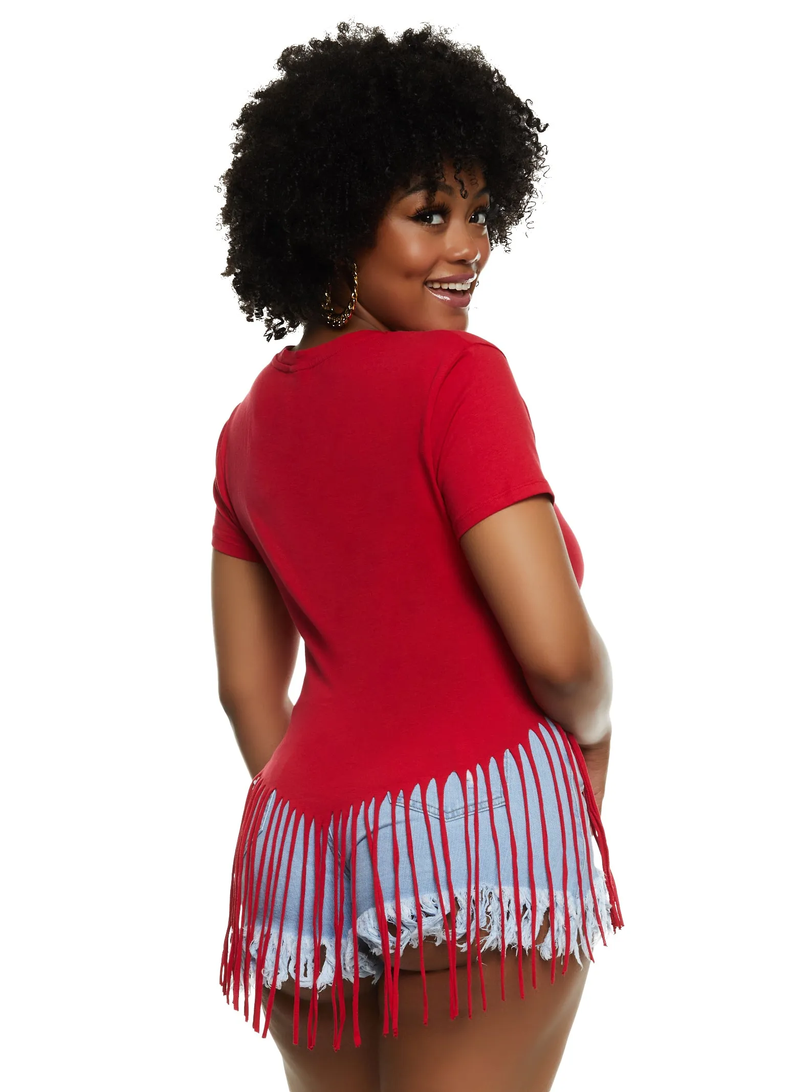 Plus Size Fringe Blessed To Be Myself Foil Graphic Tee sold by Rainbow product image thumbnail 2