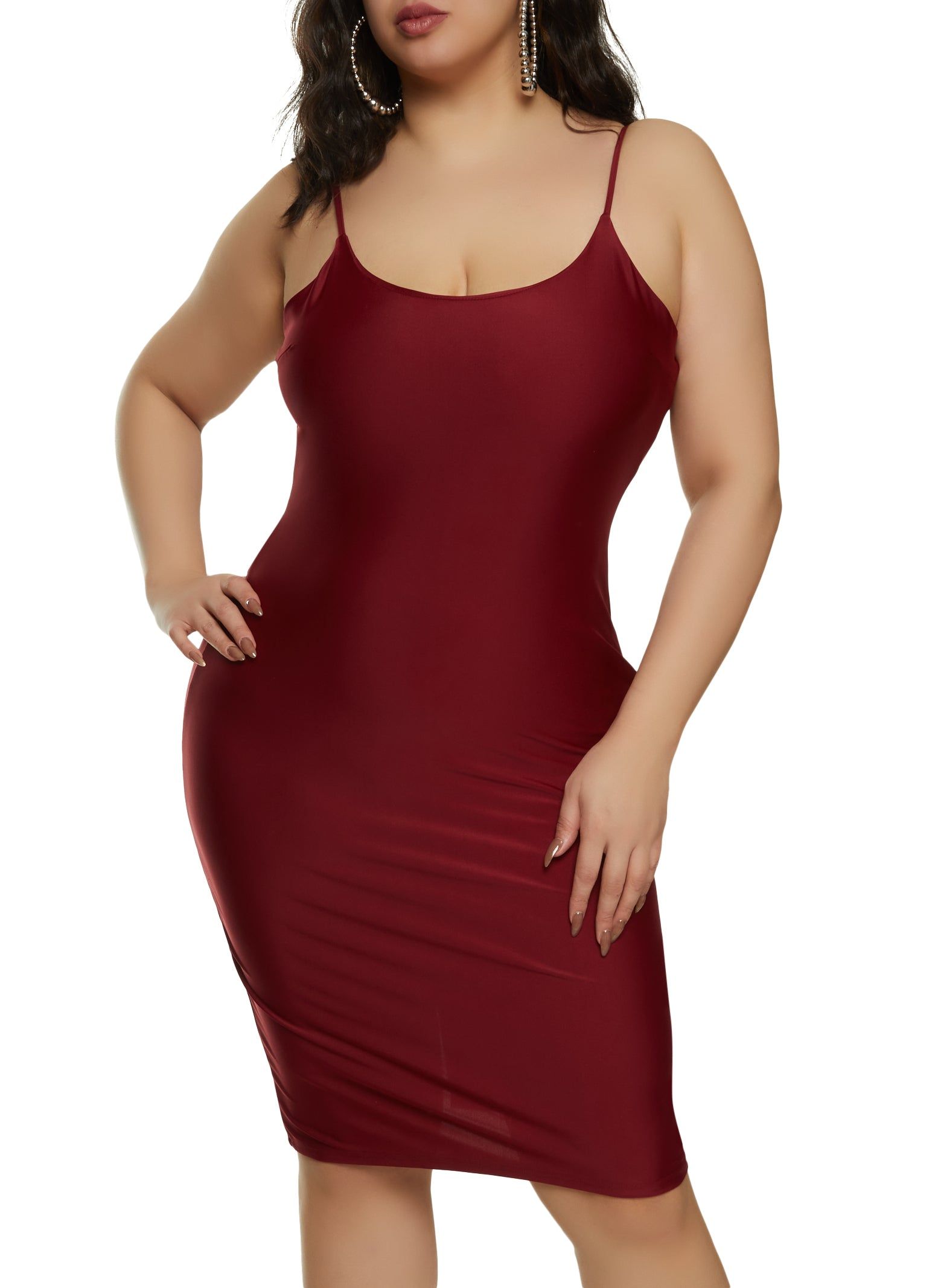 Plus Size Scoop Neck Midi Cami Dress sold by Rainbow