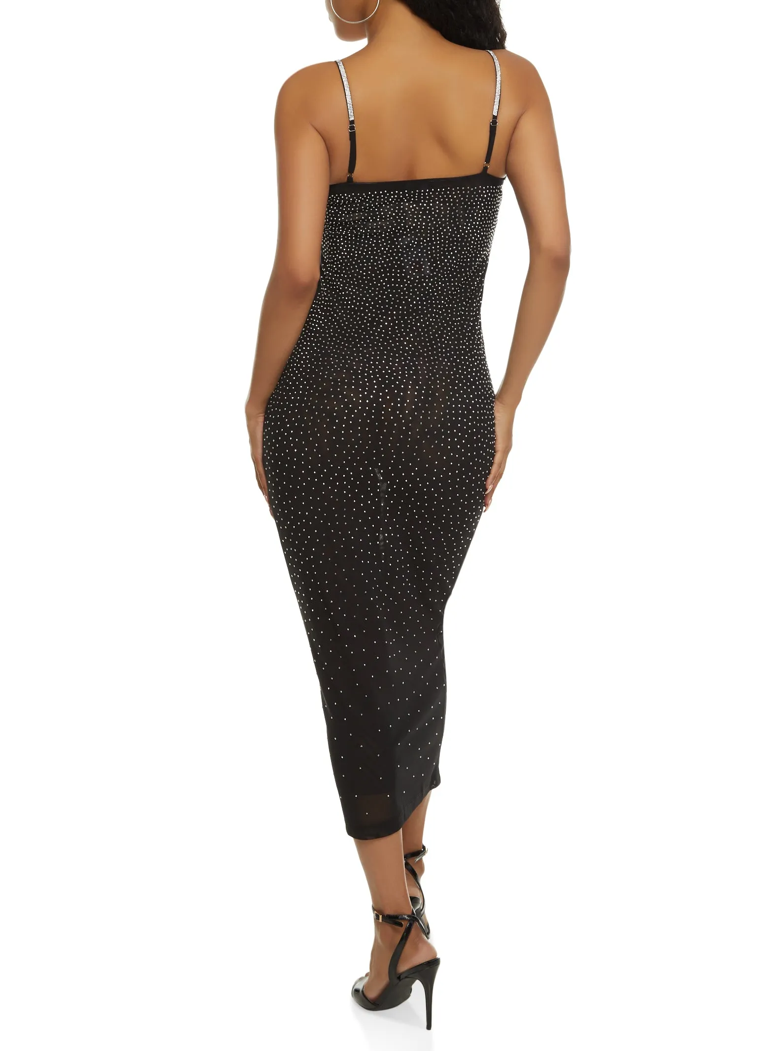 Iris Mesh Rhinestone Studded Cami Dress sold by Rainbow product image thumbnail 3