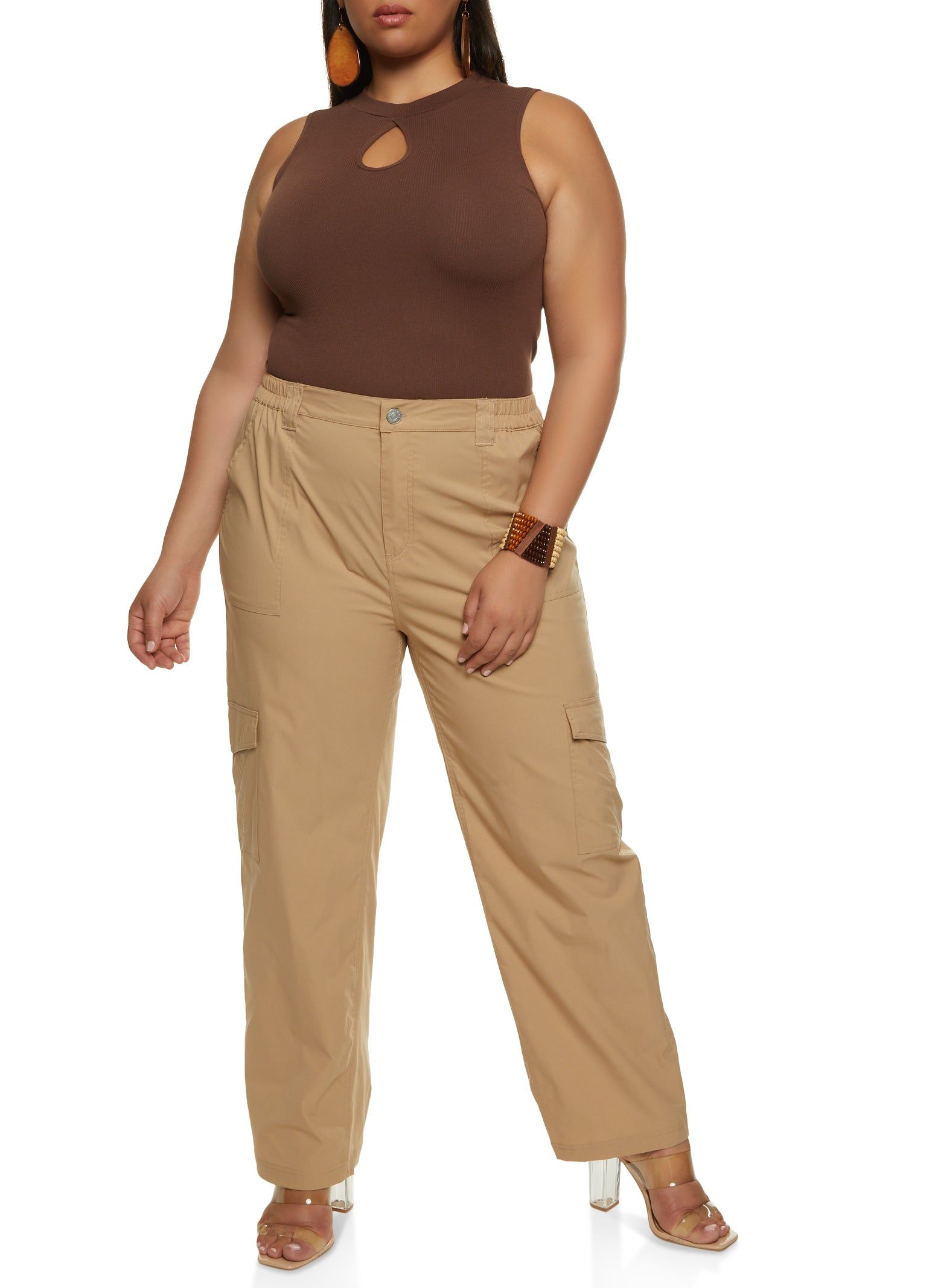 Plus Size Nylon Wide Leg Cargo Pants sold by Rainbow product image thumbnail 2