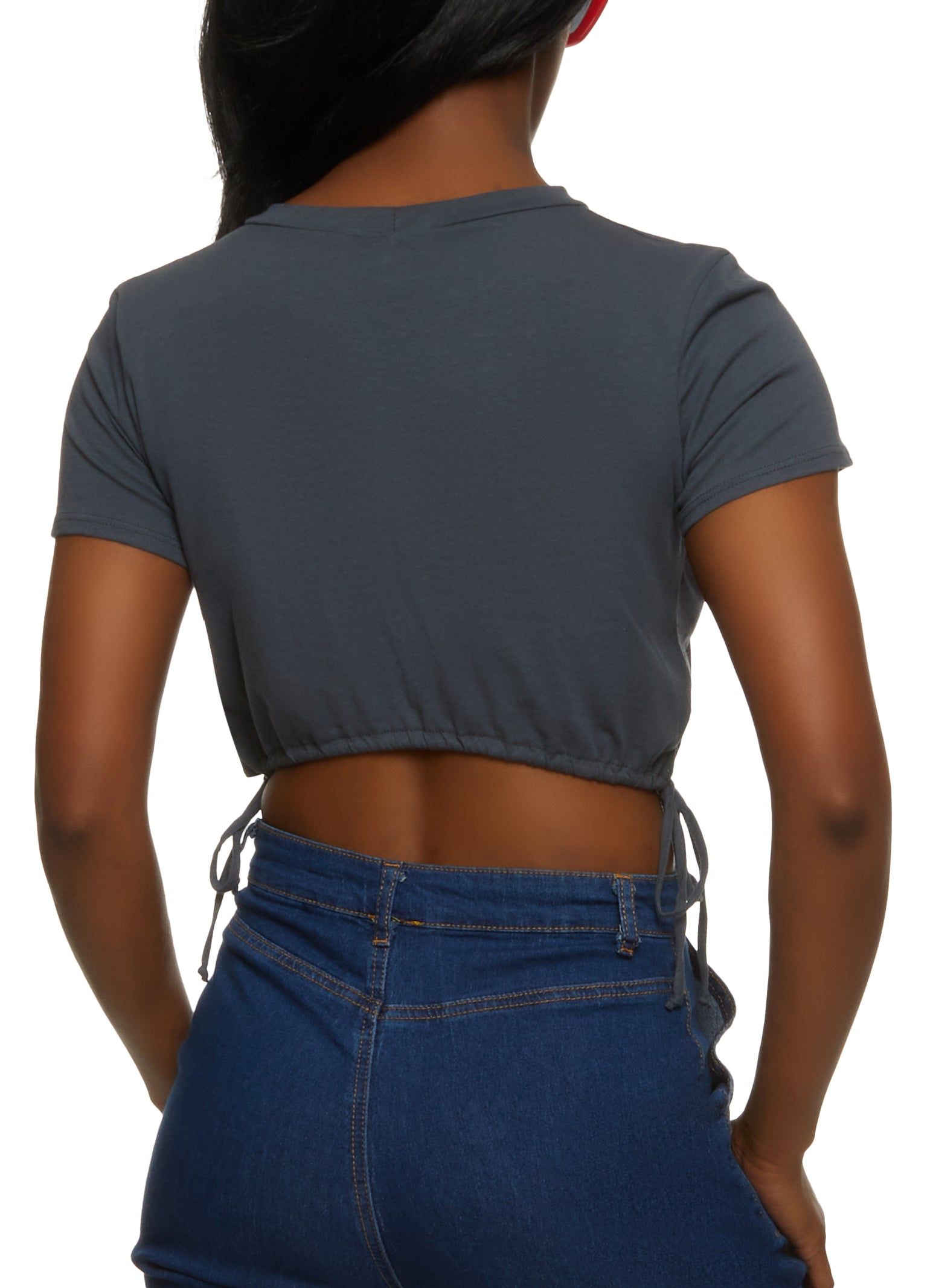 Rock N Roll Drawstring Crop Top sold by Rainbow product image thumbnail 2