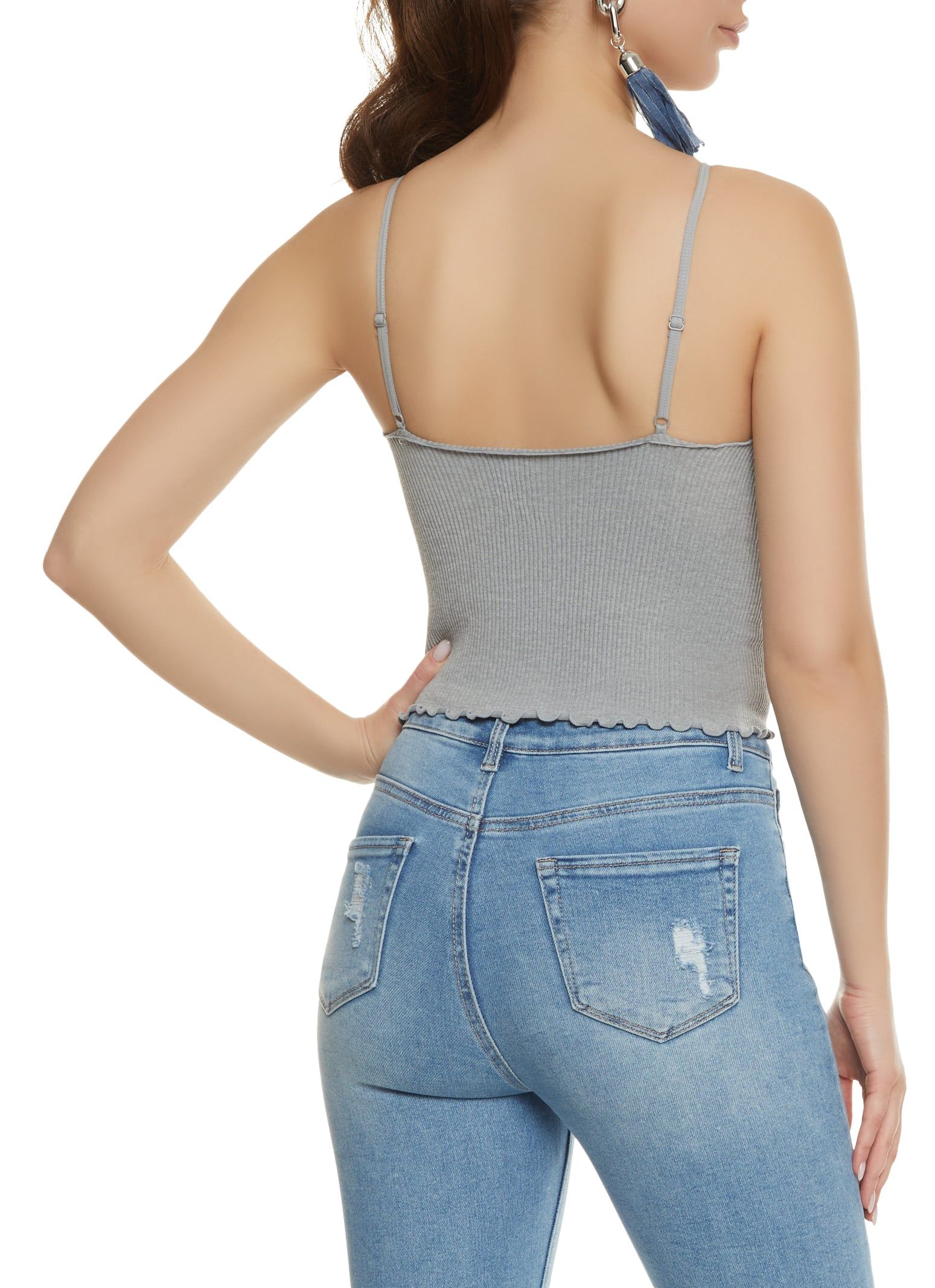 Ribbed Knit Lettuce Edge Cami sold by Rainbow product image thumbnail 2