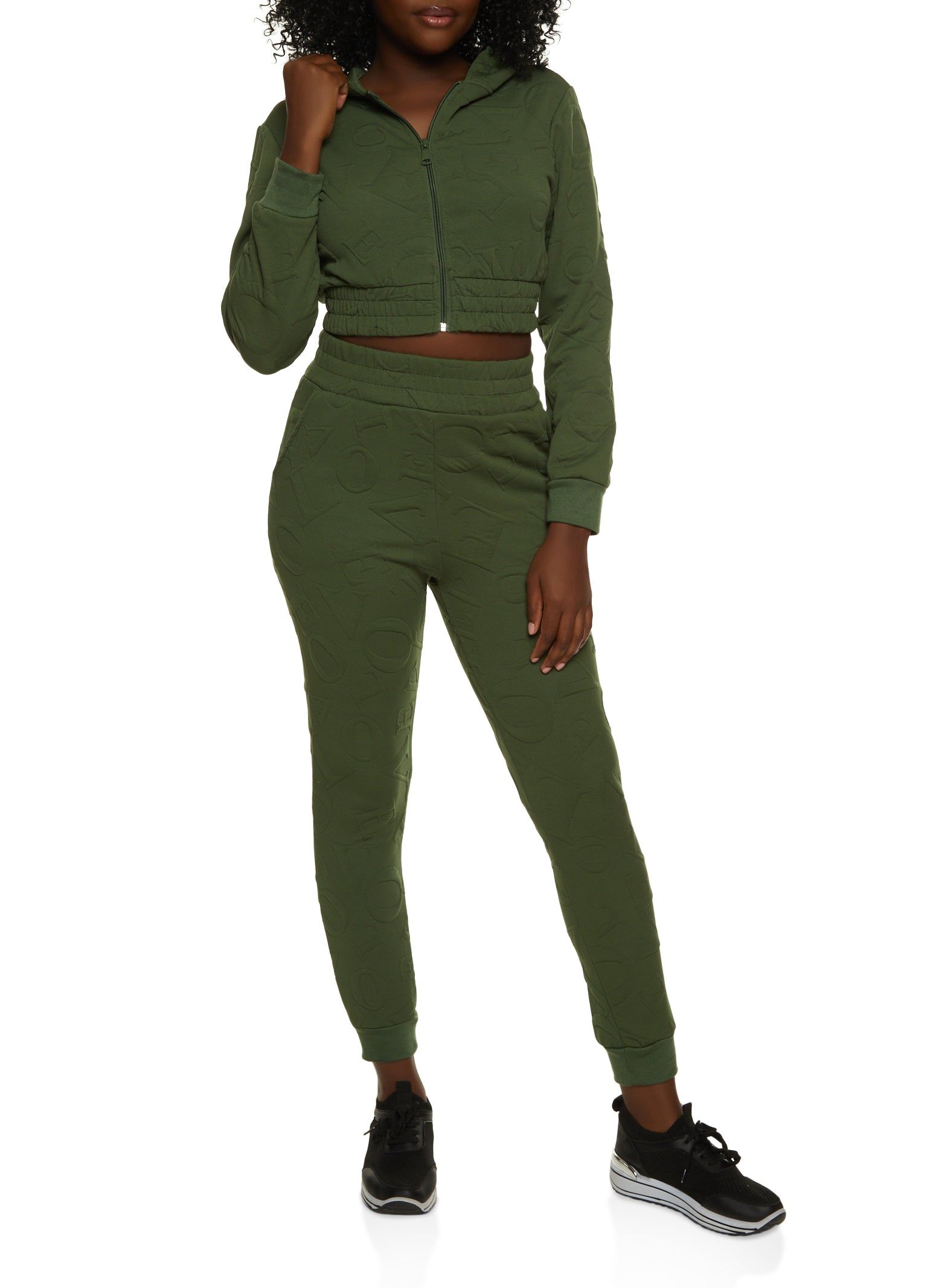 Embossed Zip Front Hoodie sold by Rainbow product image thumbnail 2