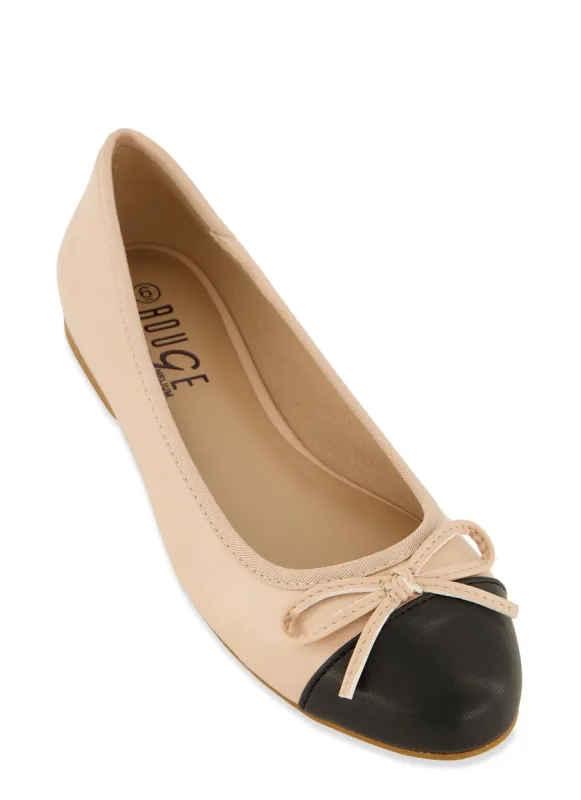 Round Toe Bow Tie Ballet Flats sold by Rainbow