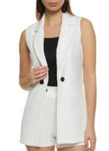 Solid Crepe Knit Blazer Vest sold by Rainbow