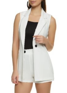 Solid Crepe Knit Blazer Vest sold by Rainbow