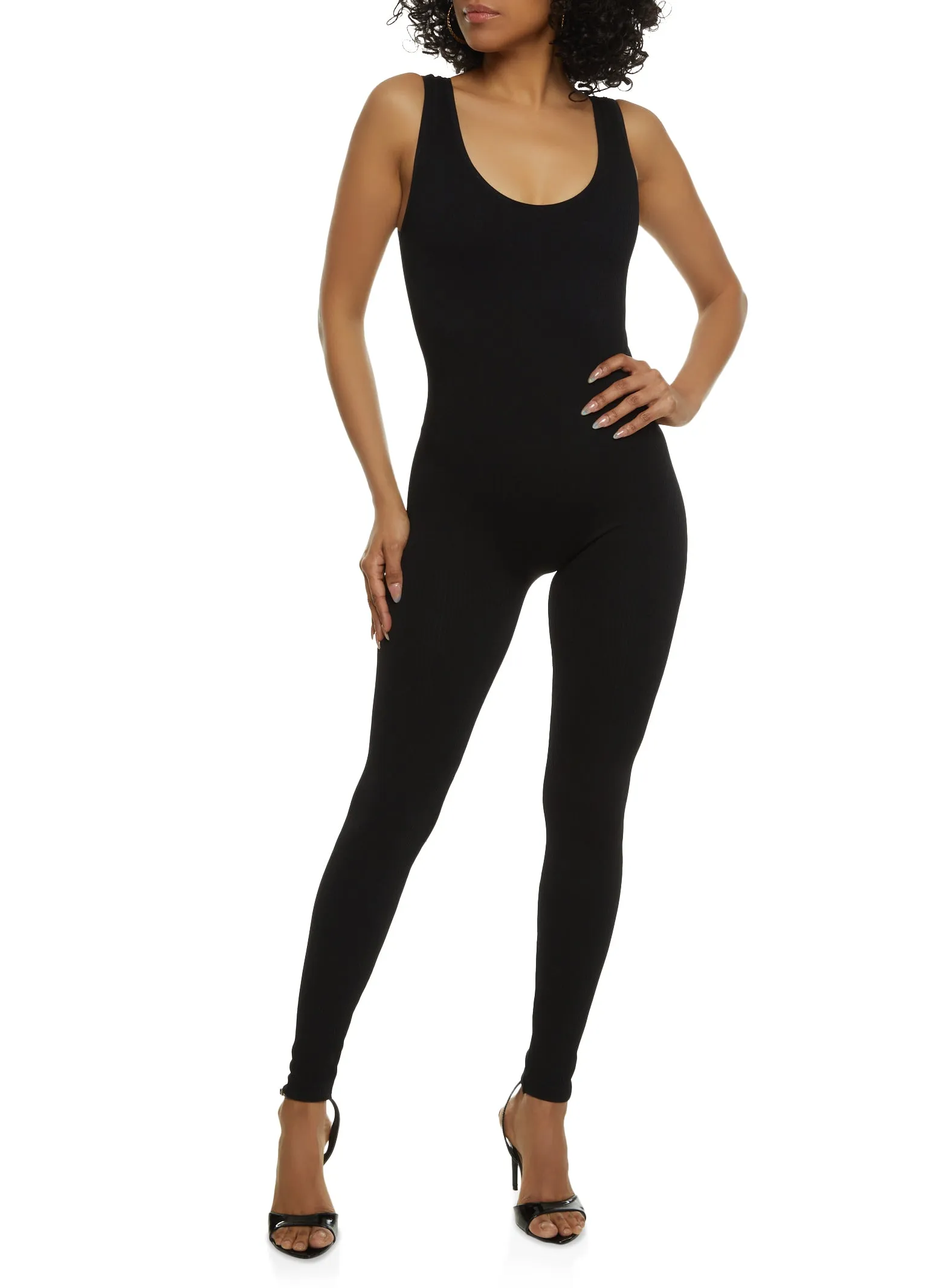 Seamless Ribbed Scoop Neck Catsuit sold by Rainbow