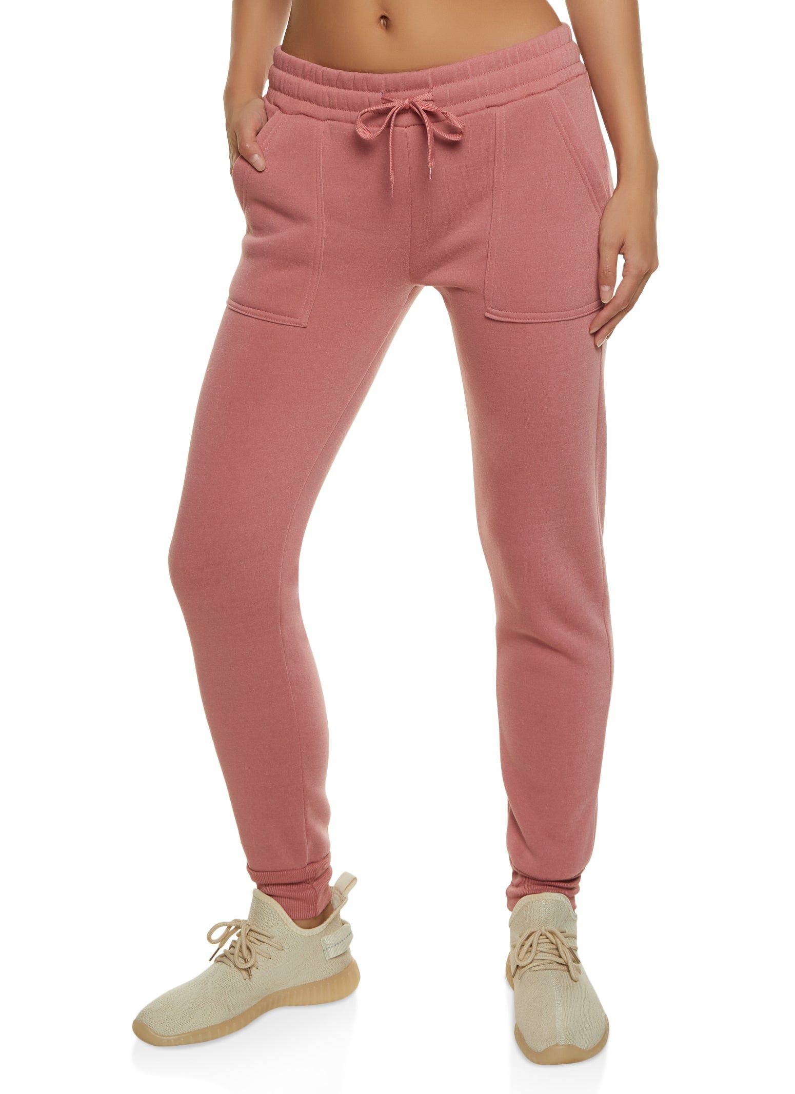 Solid Fleece Drawstring Joggers sold by Rainbow