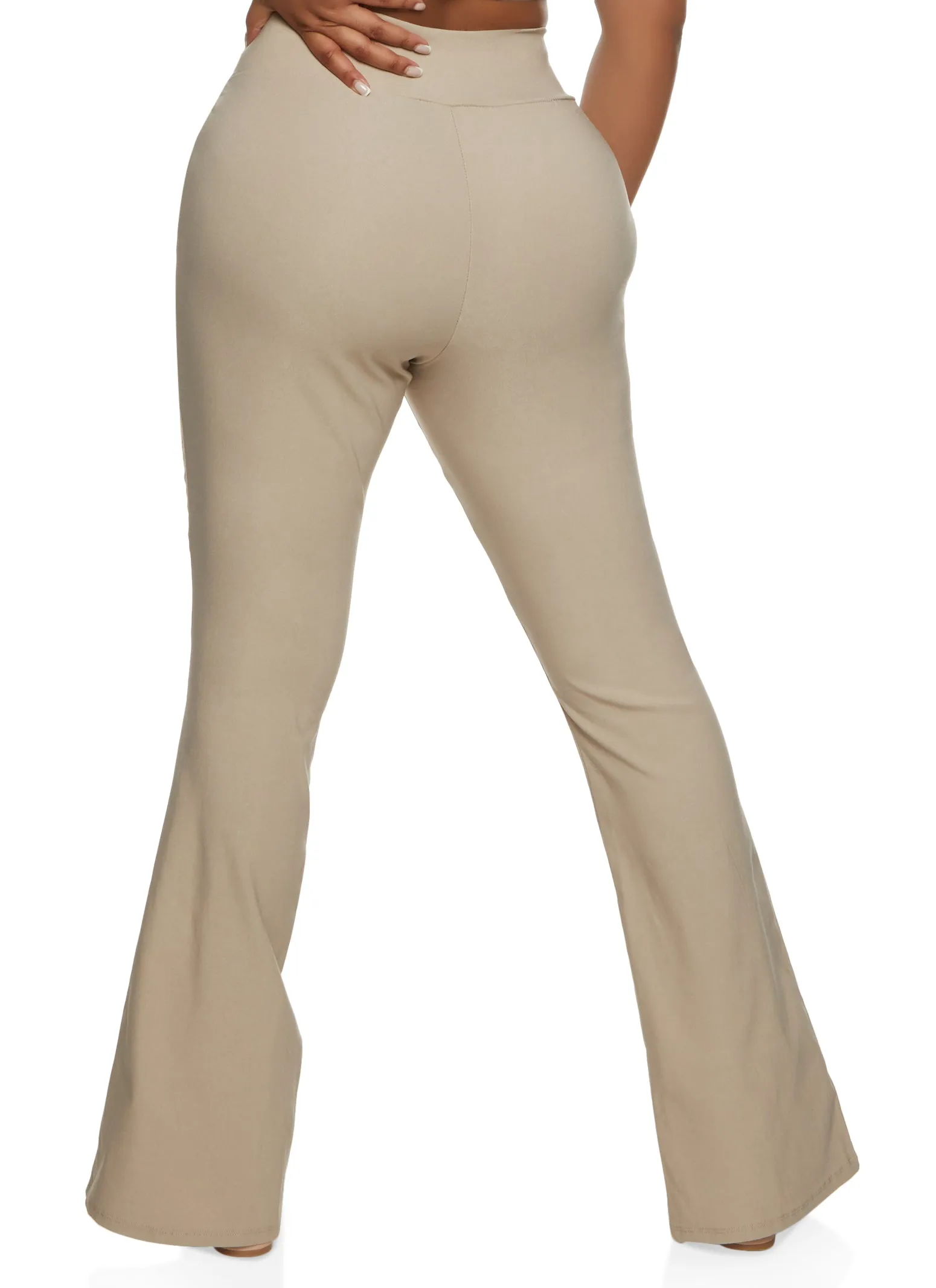 Pintuck High Waisted Split Hem Flare Pants sold by Rainbow product image thumbnail 2