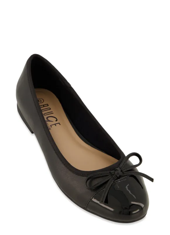 Round Toe Bow Tie Ballet Flats sold by Rainbow