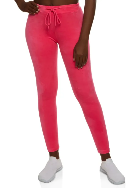 Velour Drawstring Leggings sold by Rainbow