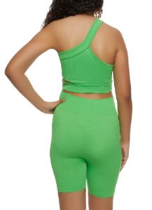 Cut Out One Shoulder Cropped Tank Top sold by Rainbow
