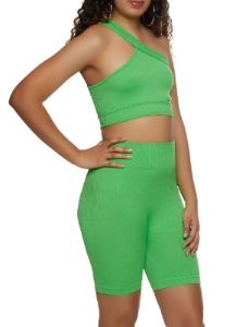 Cut Out One Shoulder Cropped Tank Top sold by Rainbow