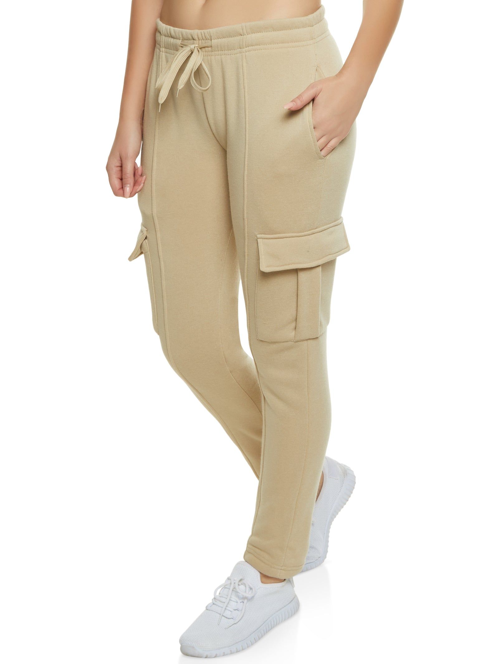 Solid Cargo Pocket Pintuck Joggers sold by Rainbow