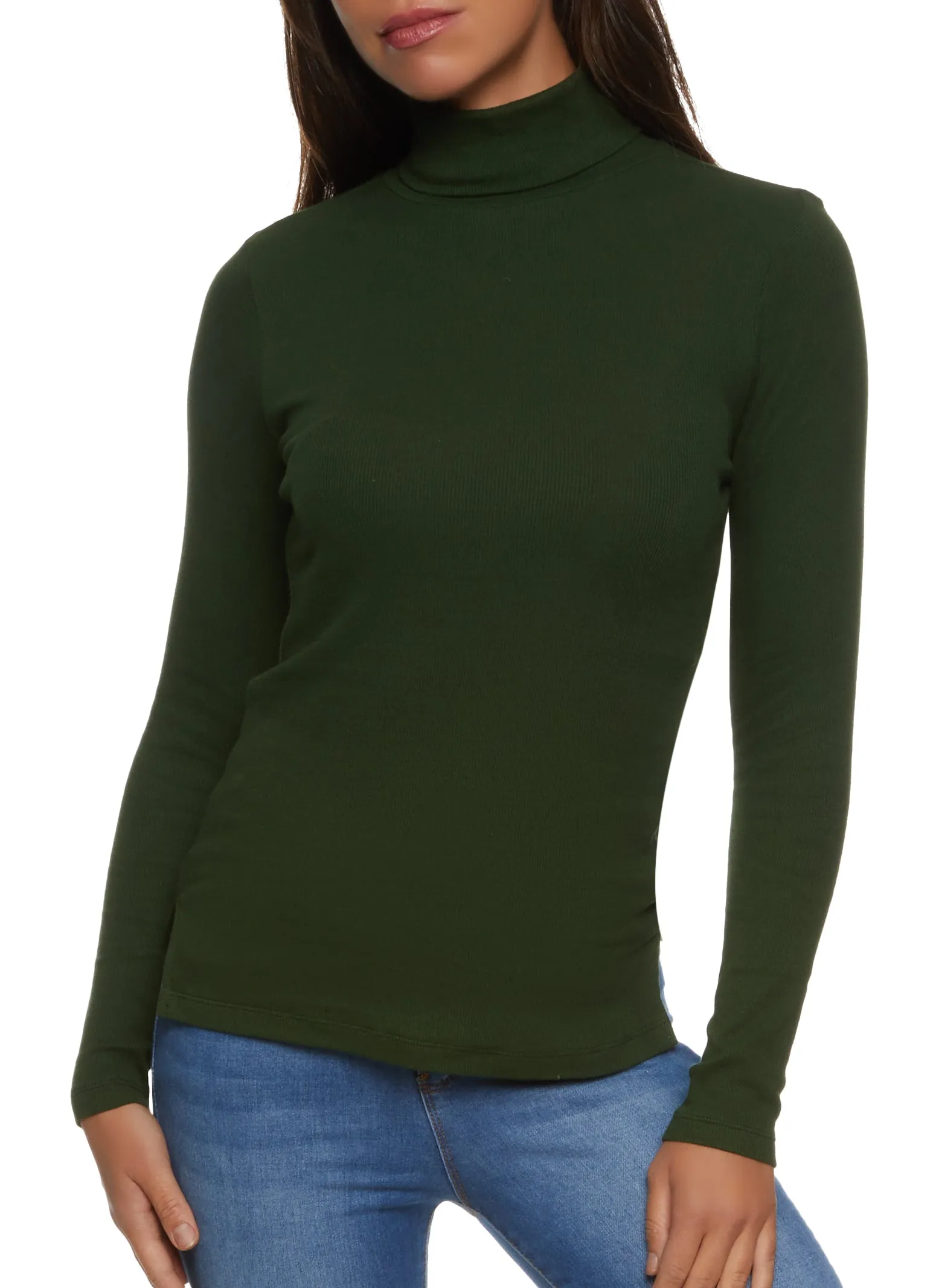 Basic Turtleneck Long Sleeve Top sold by Rainbow