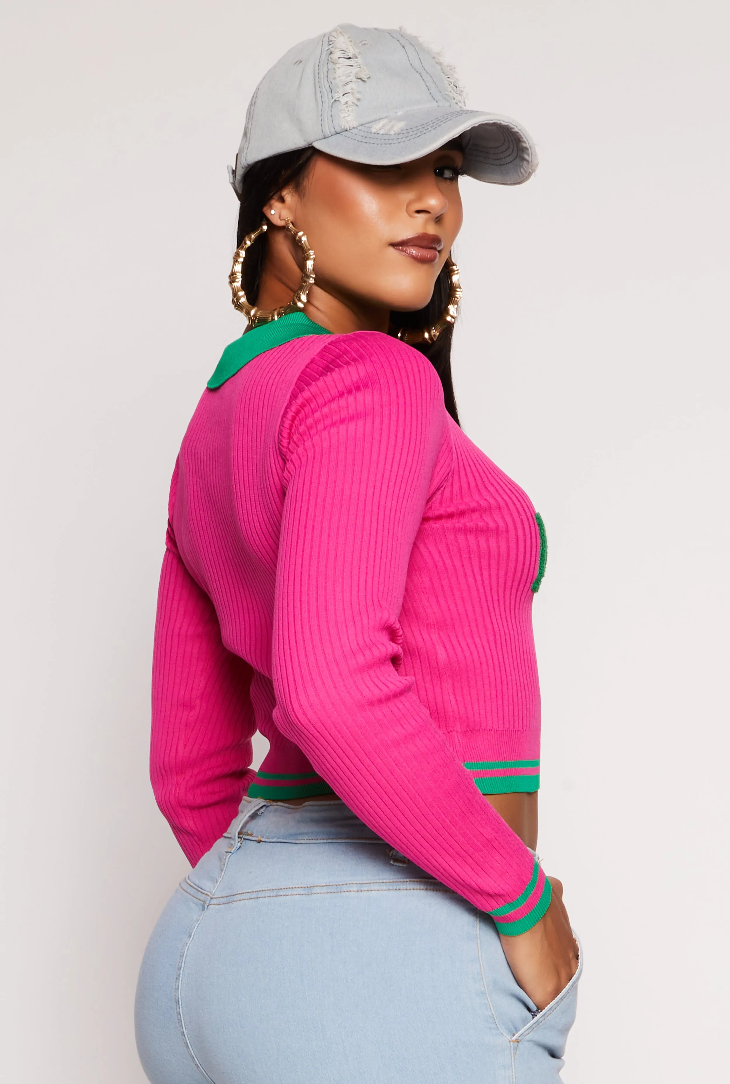 Miami Chenillie Patch Cropped Sweater sold by Rainbow product image thumbnail 3