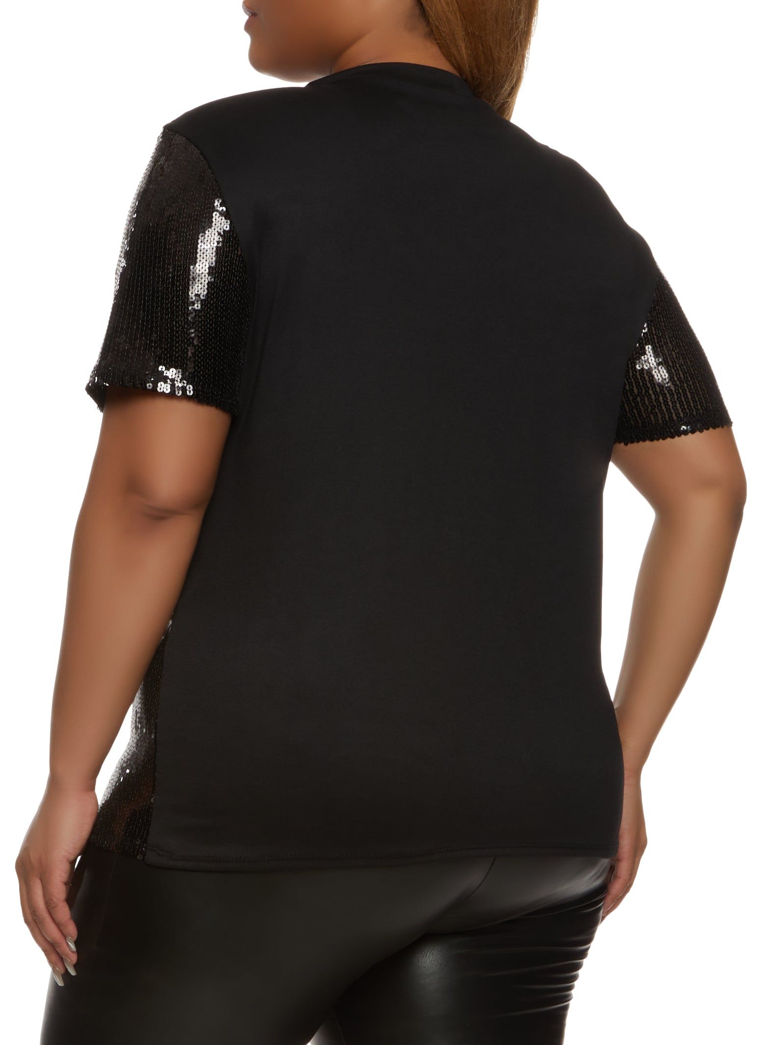 Plus Size Sequin Crew Neck Top sold by Rainbow product image thumbnail 2