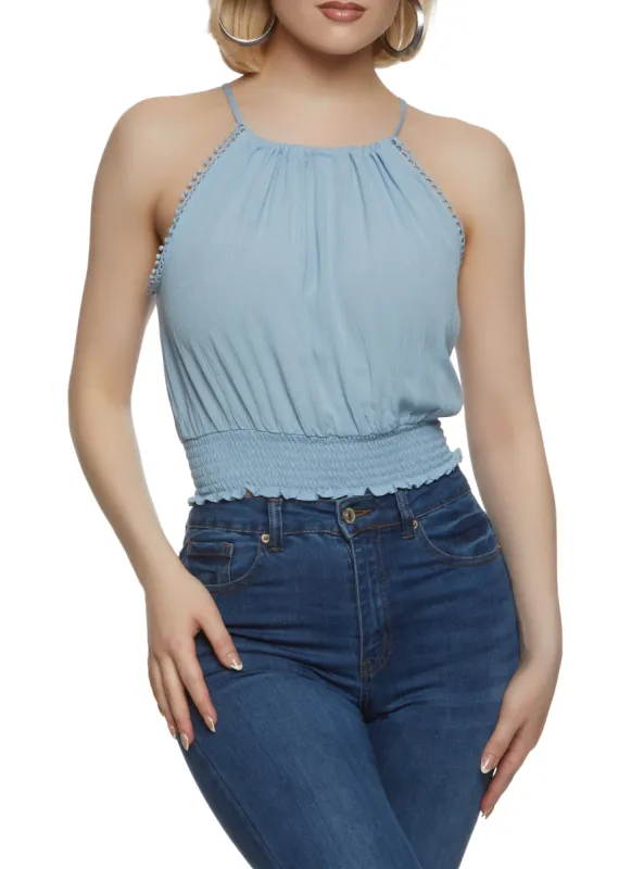 Smocked Waist Halter Top sold by Rainbow