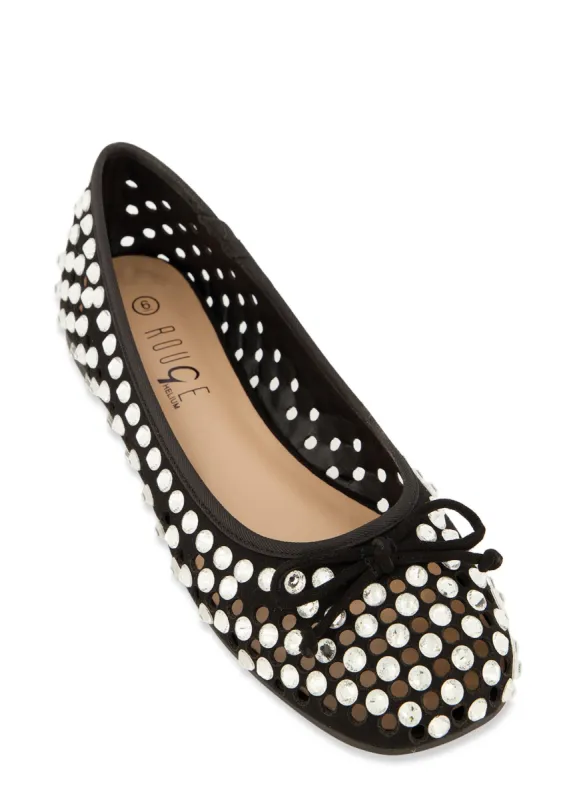 Cut Out Rhinestone Studded Ballet Flats sold by Rainbow