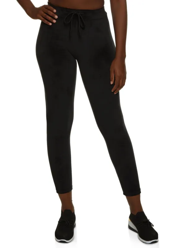 Velour Drawstring Leggings sold by Rainbow