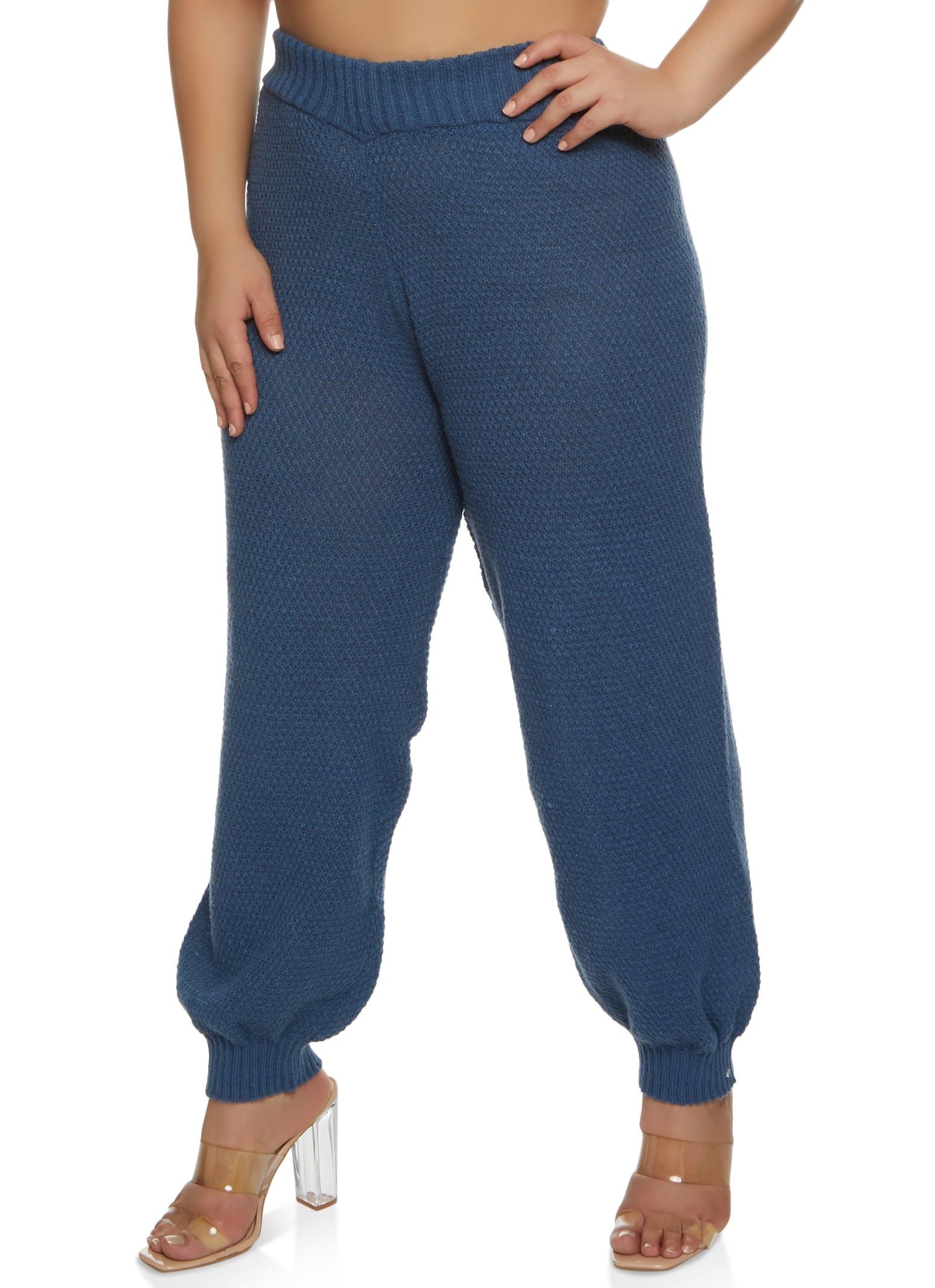 Plus Size Knit High Waist Joggers sold by Rainbow