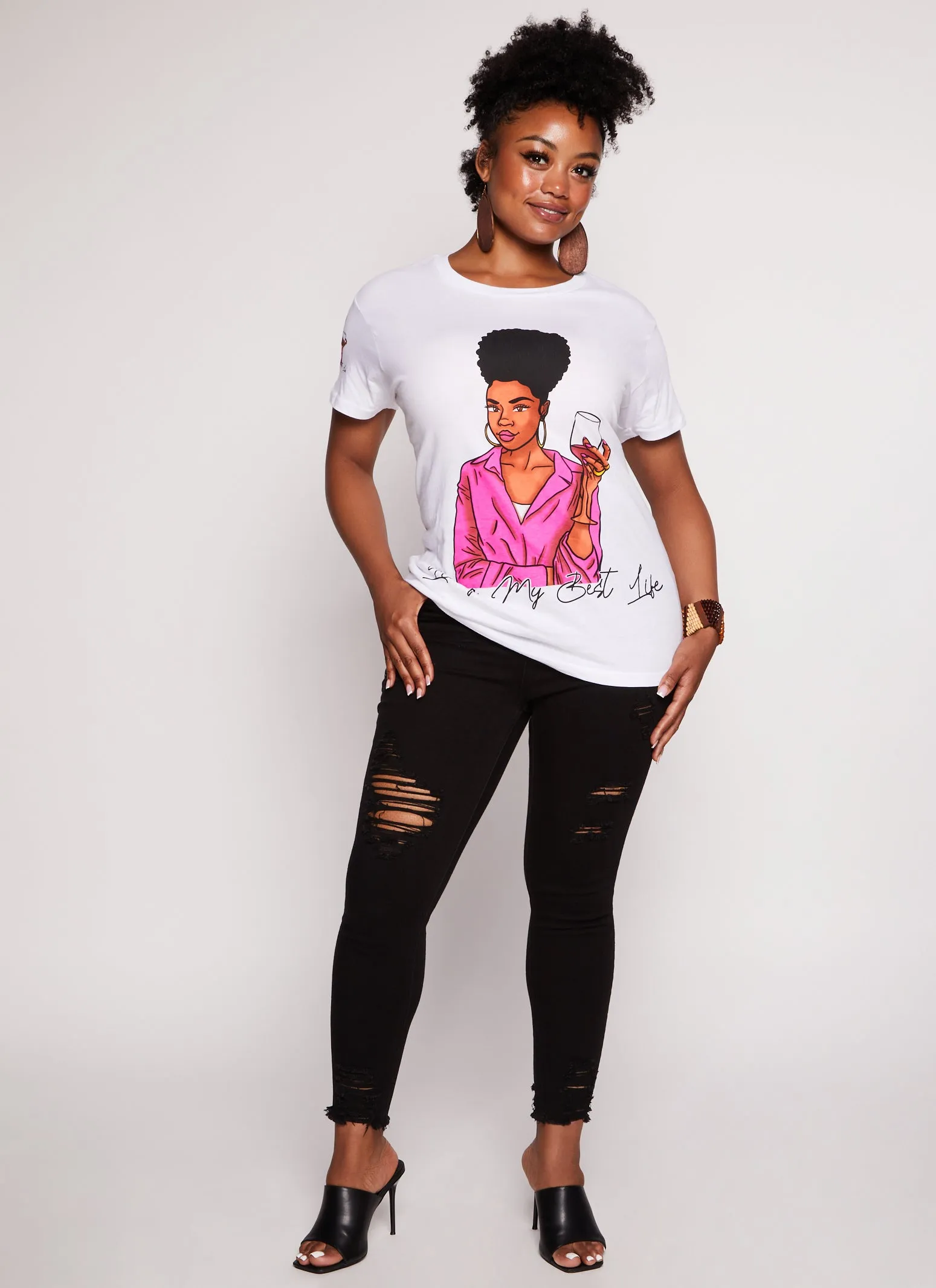 Plus Size Living My Best Life Graphic Tee sold by Rainbow product image thumbnail 2