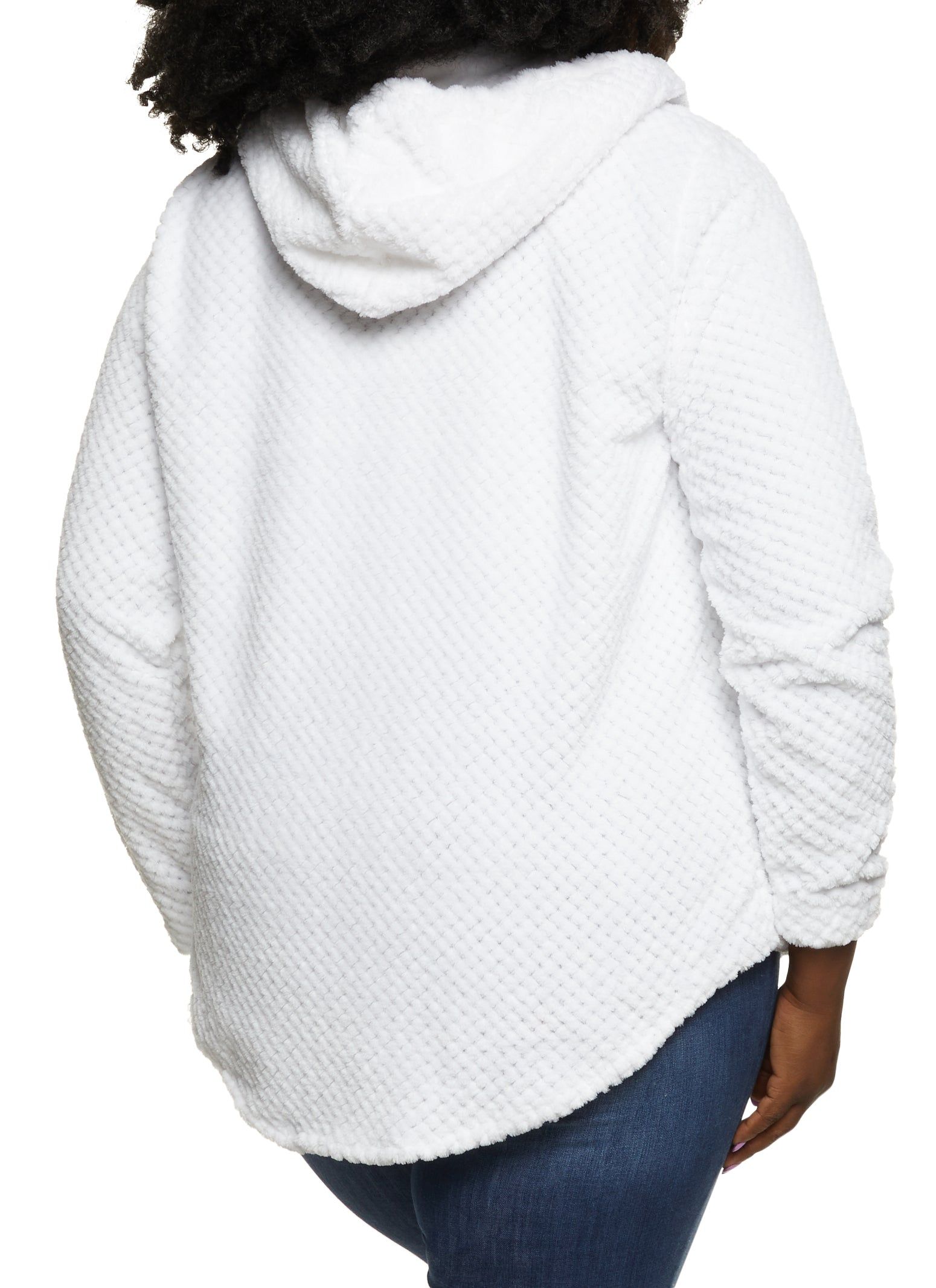 Plus Size Plush Zip Up Hoodie sold by Rainbow product image thumbnail 2