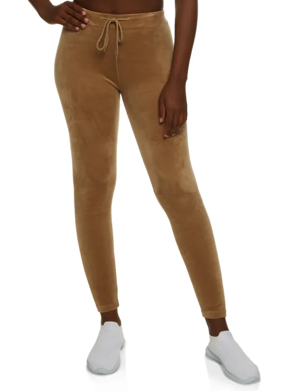 Velour Drawstring Leggings sold by Rainbow