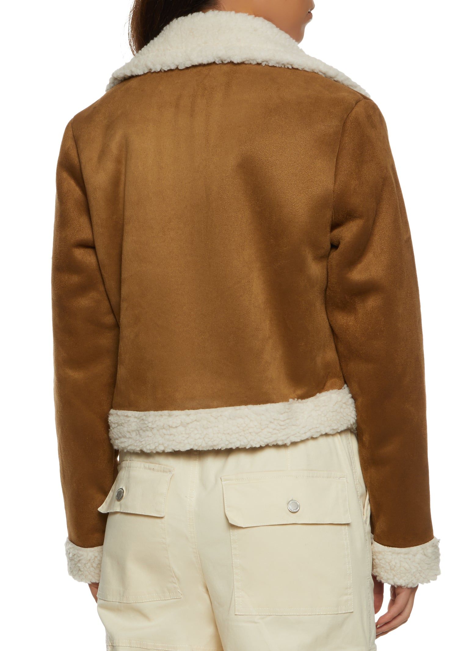 Faux Suede Sherpa Lined Moto Jacket sold by Rainbow product image thumbnail 2