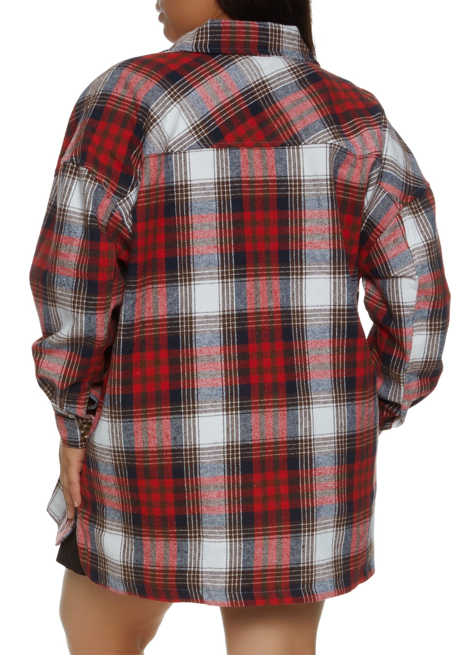 Plus Size Plaid Button Front Shacket sold by Rainbow product image thumbnail 2