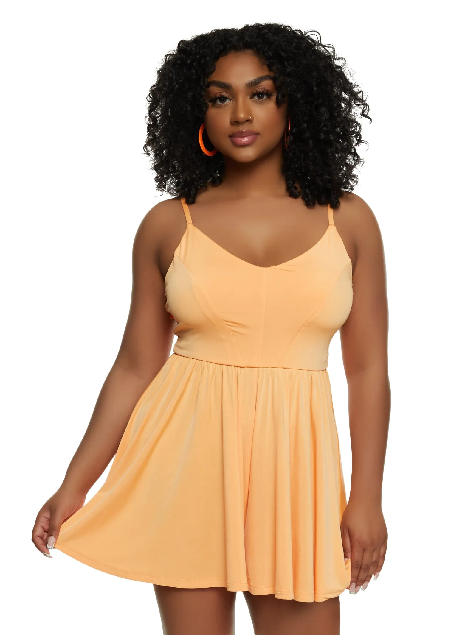 Haute Monde Sleeveless Cross Back Cami Romper sold by Rainbow