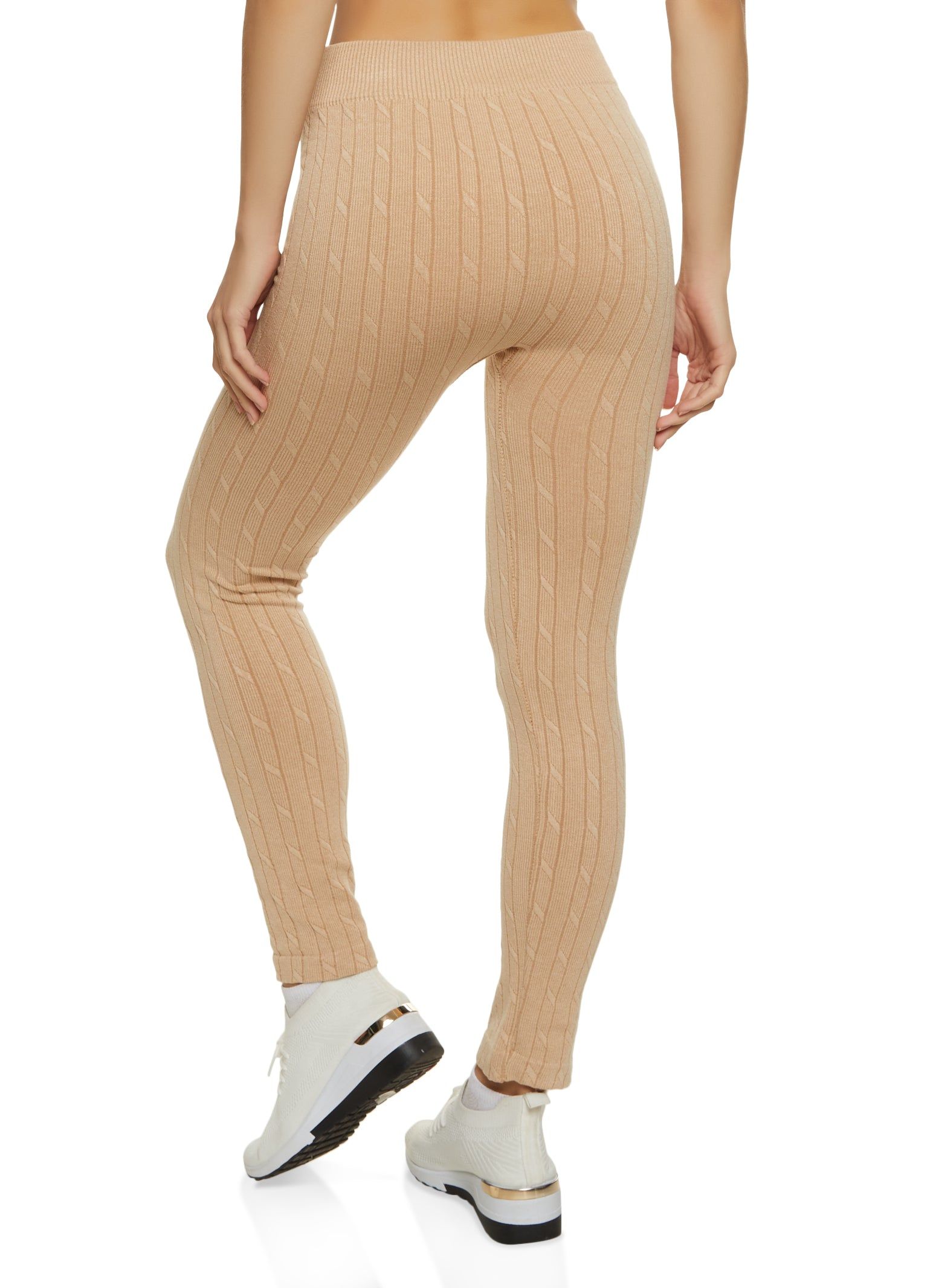 Seamless Cable Knit High Waist Leggings sold by Rainbow product image thumbnail 2