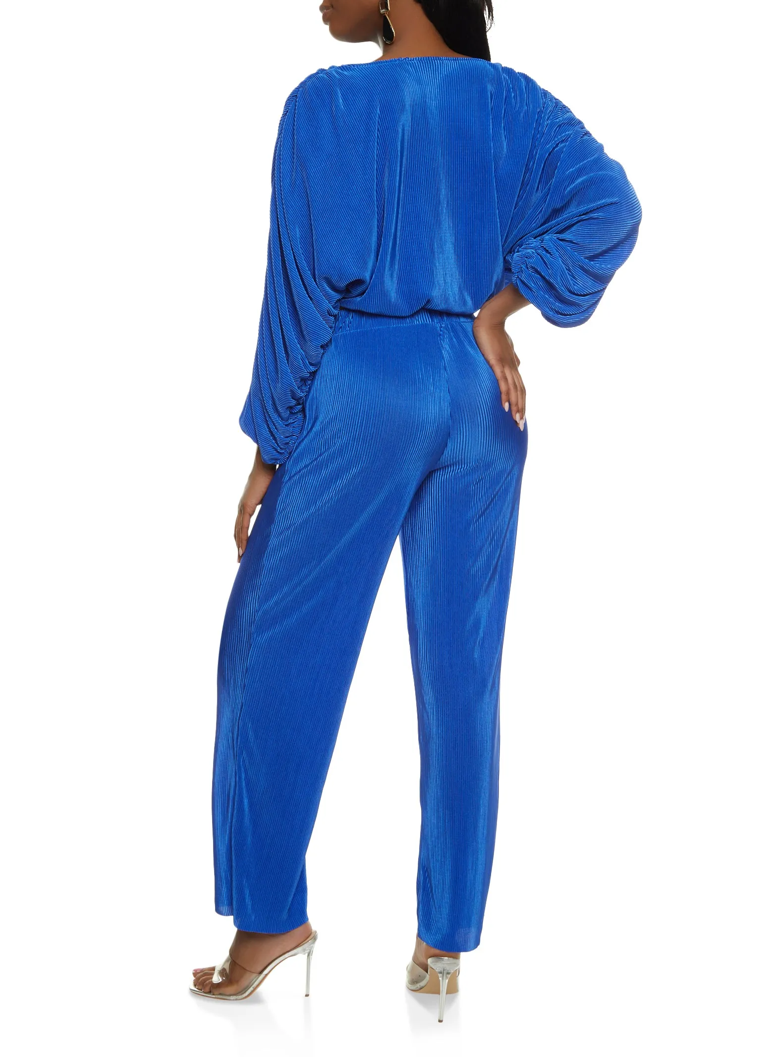 Plisse Ruched Sleeve Blouse and Wide Leg Pants sold by Rainbow product image thumbnail 2