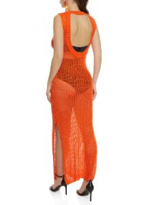 Crochet Knit Open Back Maxi Dress sold by Rainbow